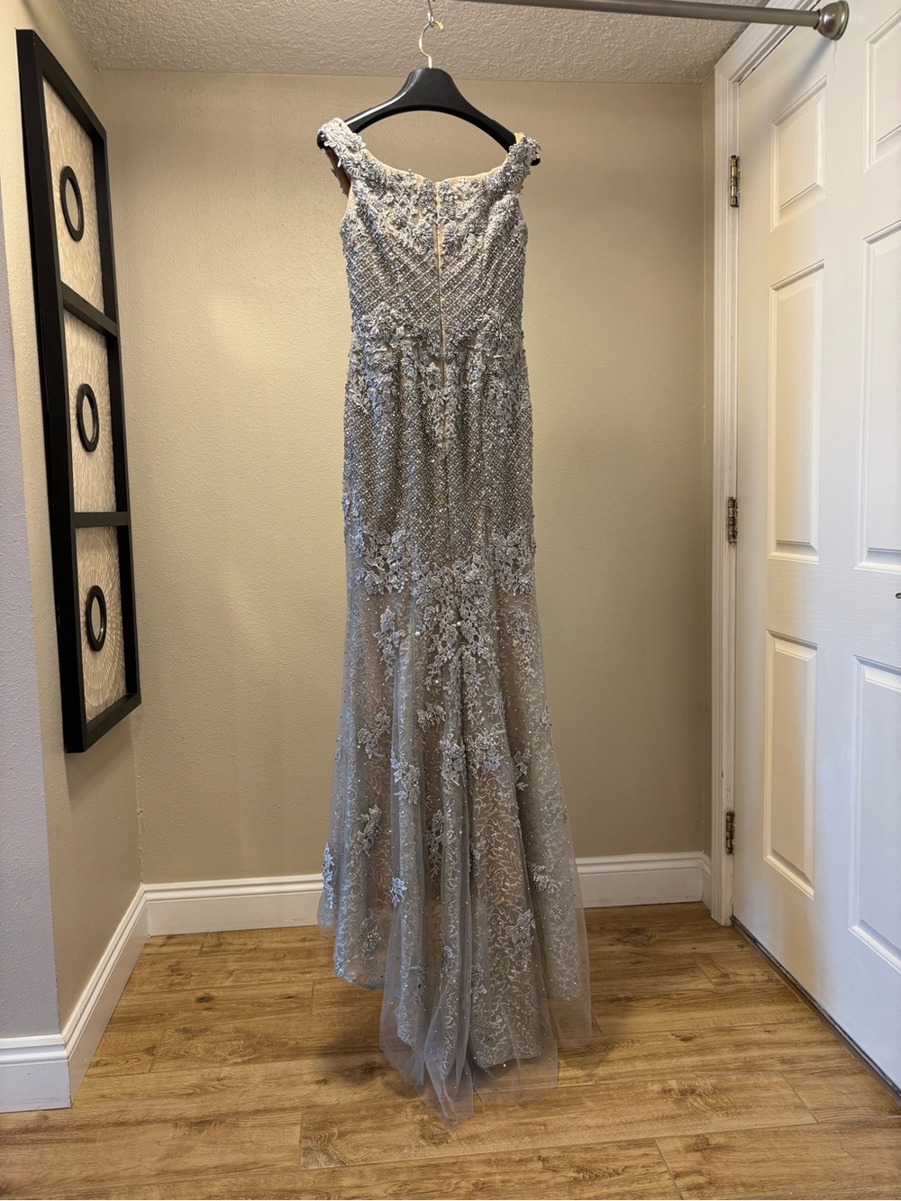 Terani Couture Silver/Nude Beaded Lace Formal - Picture 7 of 16
